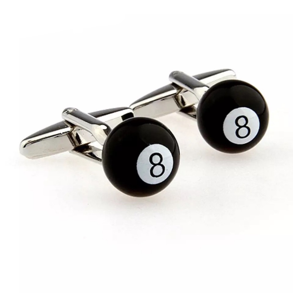 Black and White 8 Ball Billiards Cufflinks